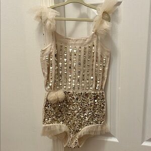 Tutu du Monde Sequin Embellished Cream Romper
